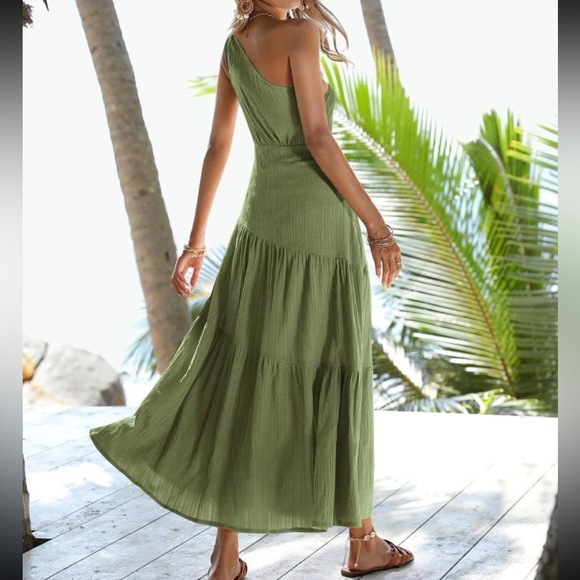 Boho one shoulder ruffle hem maxi dress - Picture 7 of 15